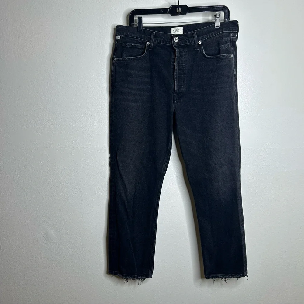 Citizens of Humanity Premium Vintage Black Jolene Distressed Denim Straight Leg